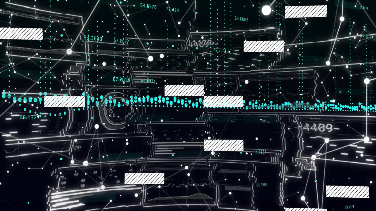 Markers appearing on dot stream initiating striped bars sliding for network data processing