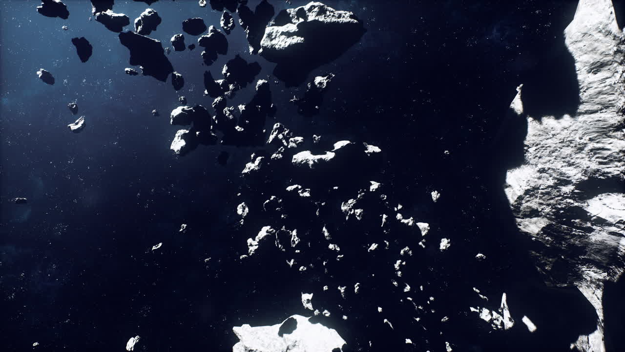 Sfida di navigazione tra fitti campi di asteroidi con illuminazione d'effetto