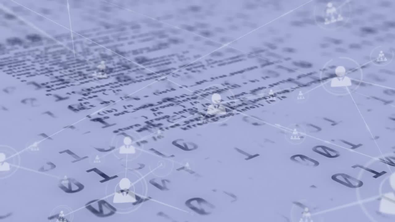 Animation of networks of connections and binary coding