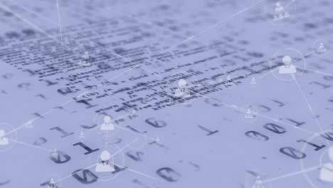 animación de redes de conexiones y codificación binaria