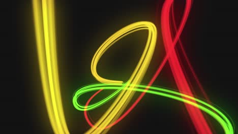 hermosas corrientes abstractas de colores sin costuras. senderos de datos digitales futuristas que fluyen en bucle animación 3d. trazos de luz. concepto digital y tecnológico.