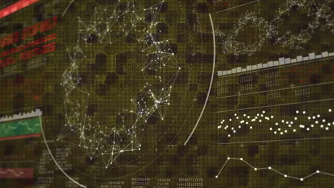 animación del procesamiento de datos sobre el alcance y el hilado de cadenas de adn