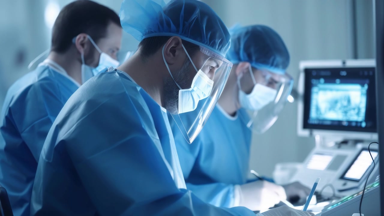 Medical Team of Surgeons Working in a Modern Operating Room