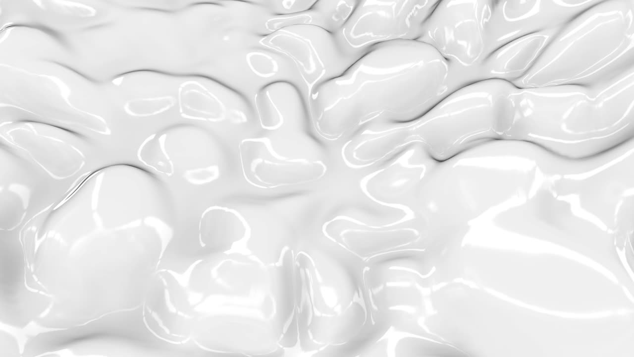 액체 추상 백색 배경: 부드러운 반이는 텍스처 3d 렌더링 루프