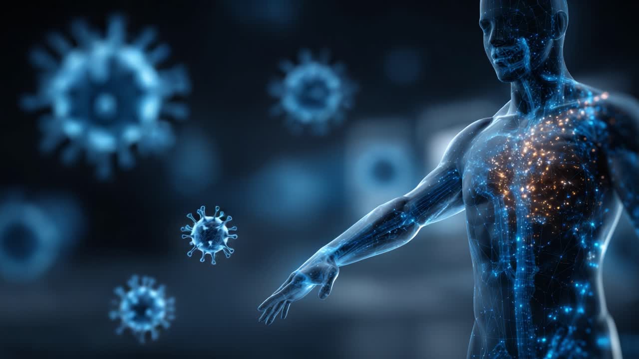 A Digital Representation of the Human Body's Immune Response: An Artistic Depiction of Cells and Viruses Interacting in an Abstract Environment