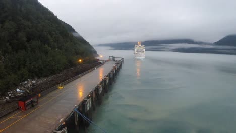 cruise ship backing into dock