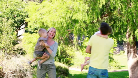 parents playing with their children