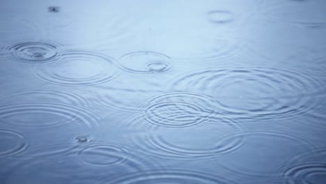 gotas de lluvia onduladas en la superficie del agua