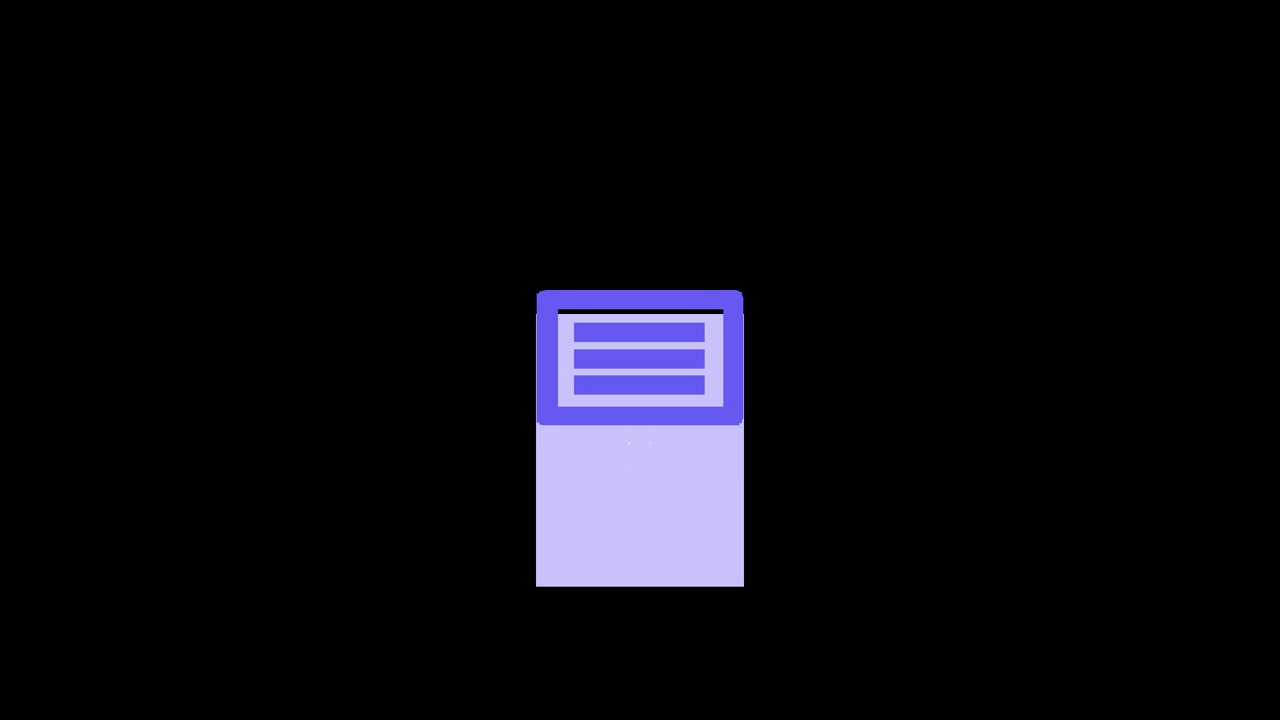 Minimalist Animated Interface Icon Displaying a Menu List