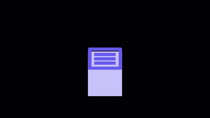 Minimalist Animated Interface Icon Displaying a Menu List