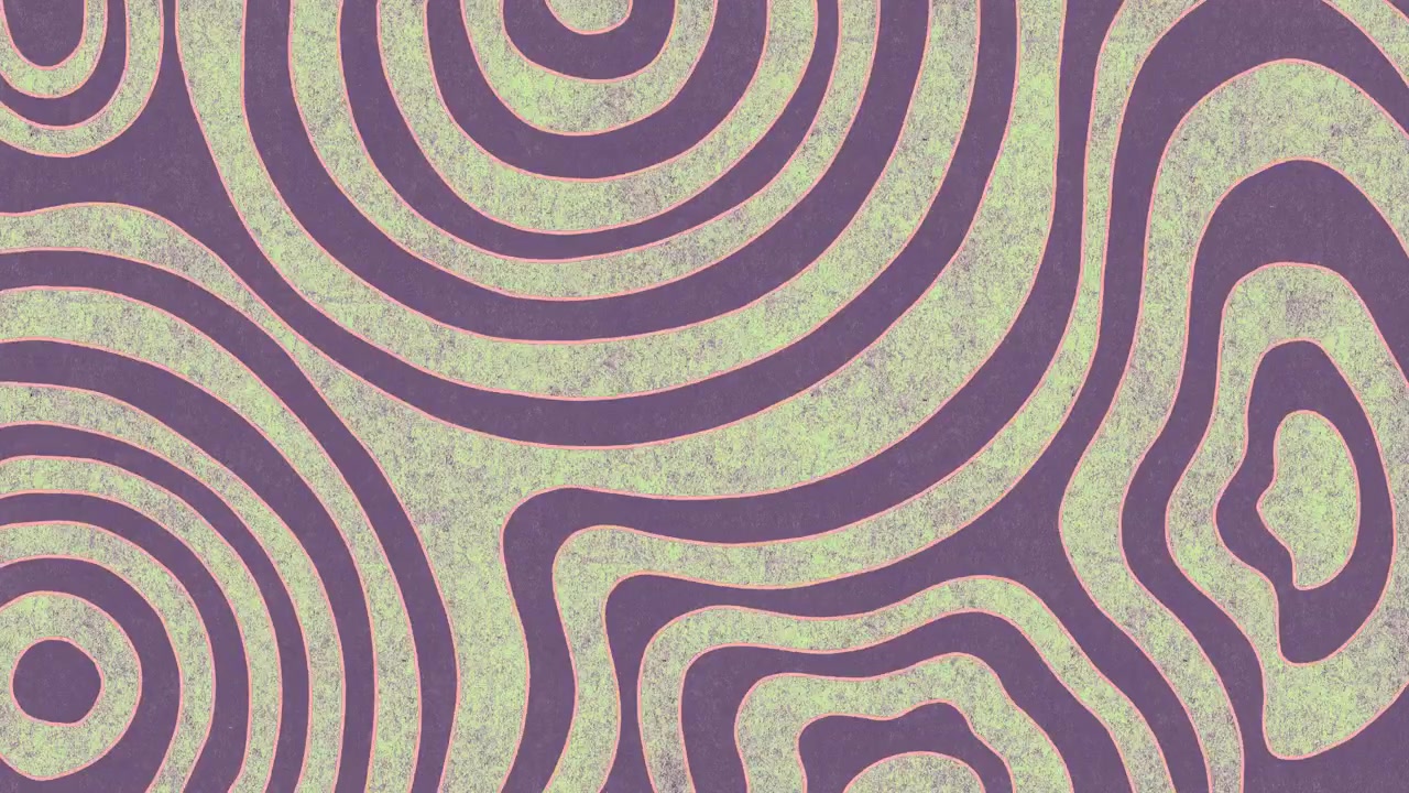 Animated Retro Psychedelic Pattern with Wavy Lines and Grainy Texture