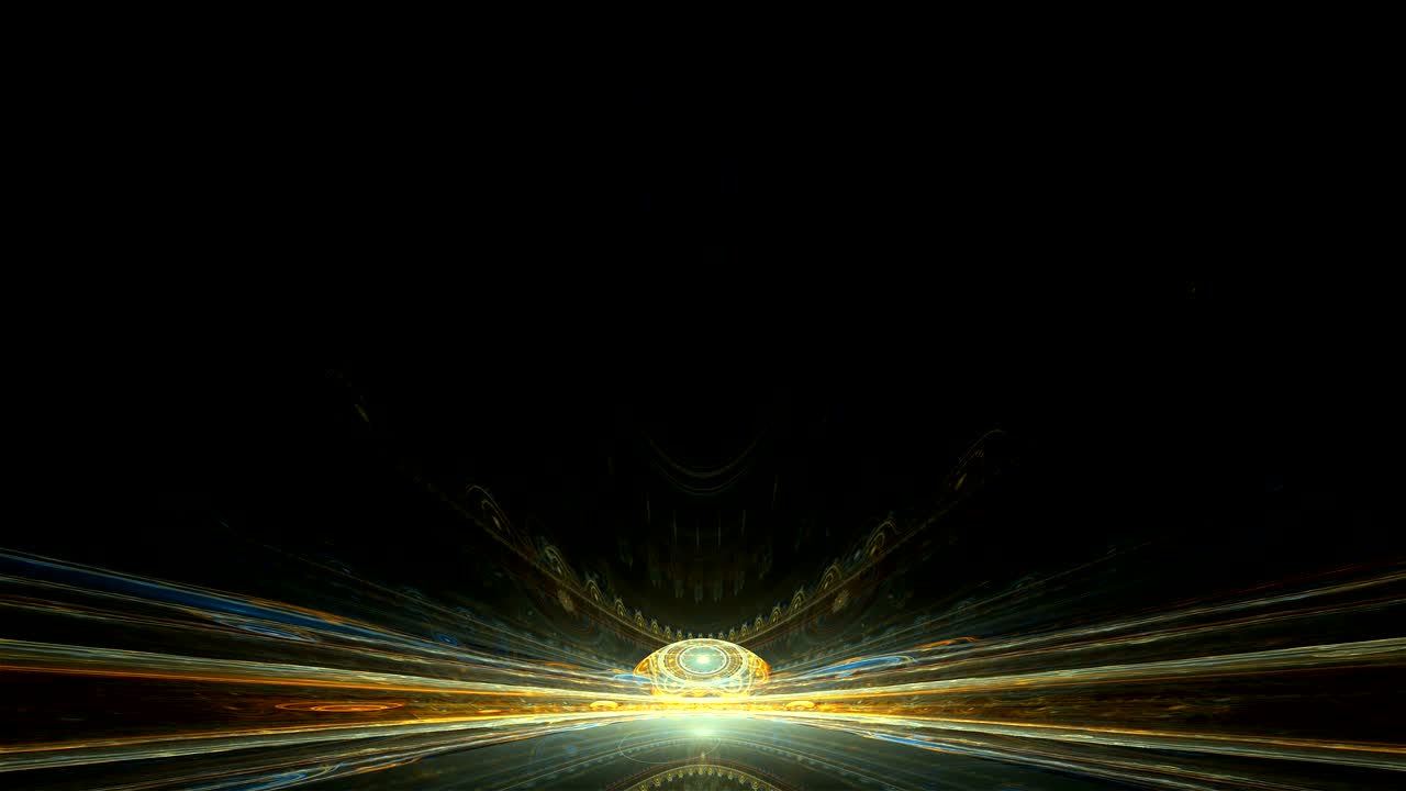 노란색과 파란색으로 추상적인 다채로운 프랙탈