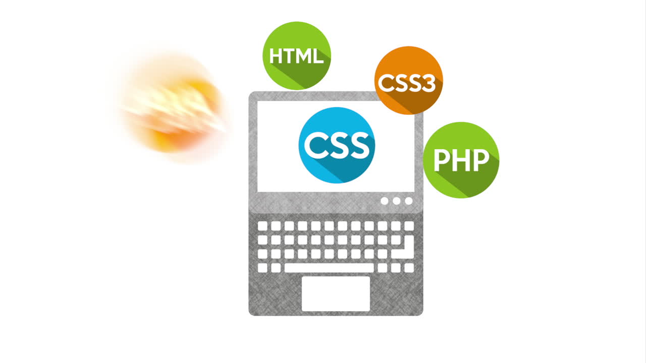 programming language with laptop animation