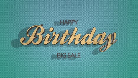 retro happy birthday text on green vintage texture in 80s style