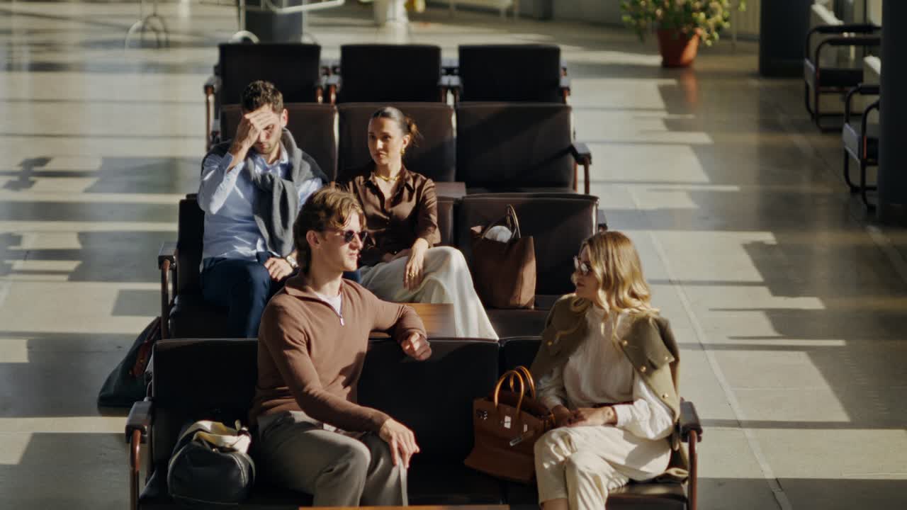 People Waiting in Airport Lounge
