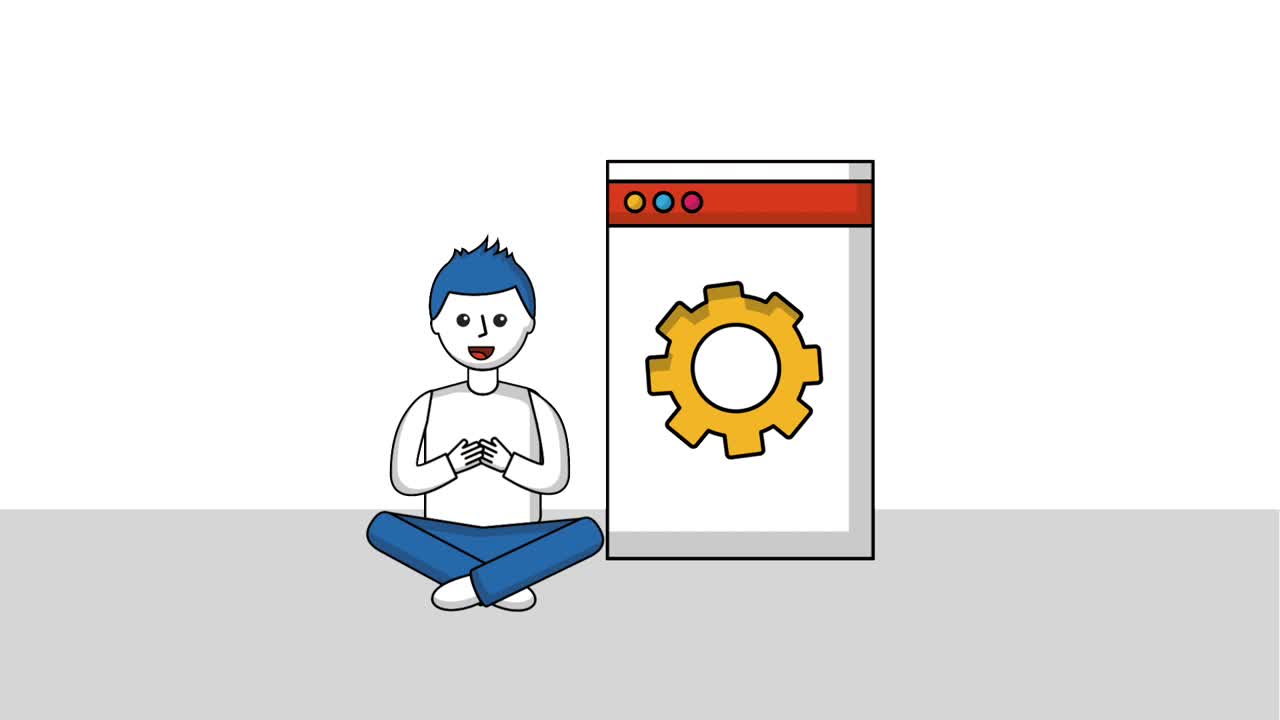 young man sitting in floor website page