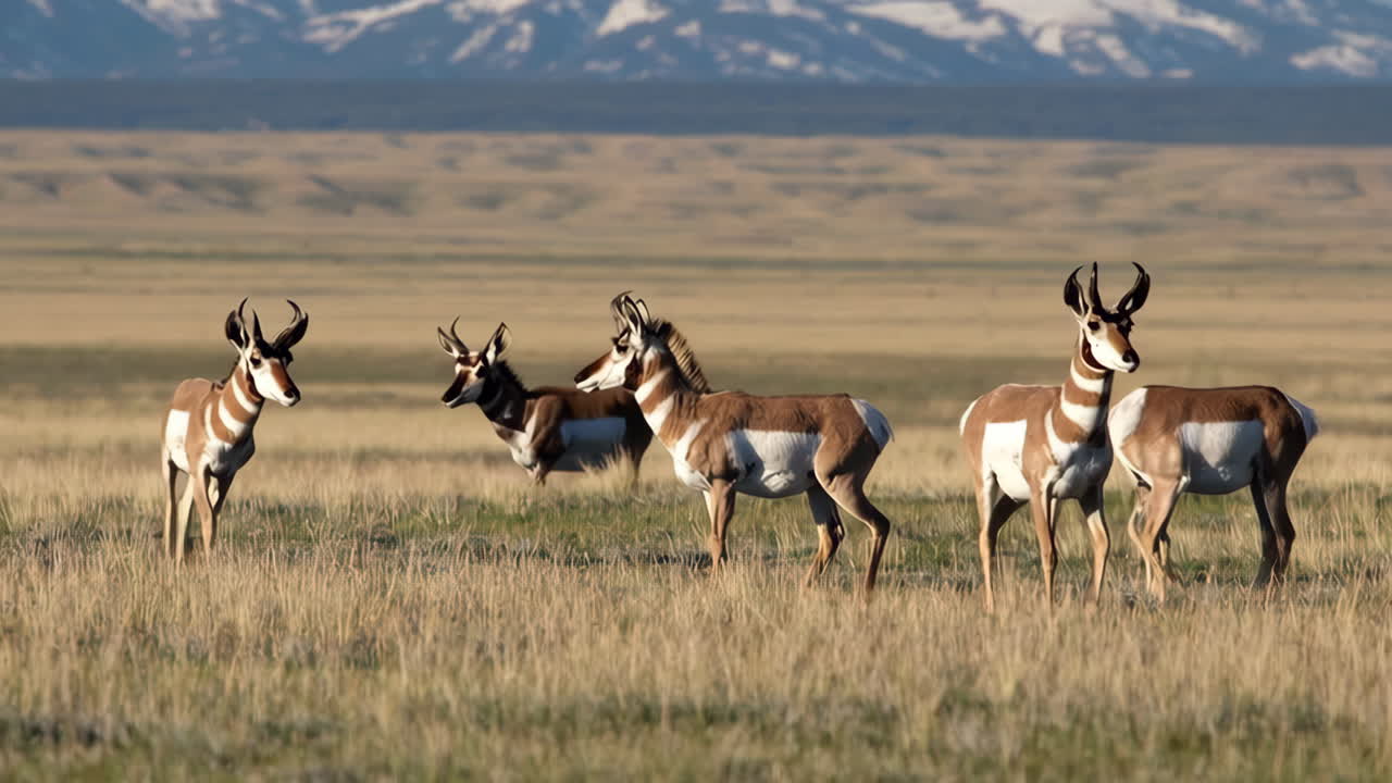 Pronghorn Antelope in a Prairie Landscape