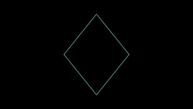 Black Background with Diamond Line Zoom In and Out repeat Motion