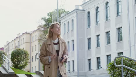 woman walking in the city