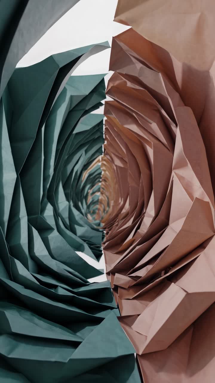 Abstract Geometric Folded Paper Spiral