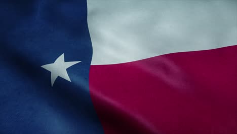 state flag of texas waving in the wind. seamless loop with highly detailed fabric texture