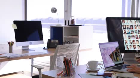 female executive working at her desk 4k