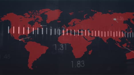 Animation-Der-Datenverarbeitung-über-Der-Weltkarte