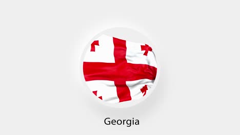 georgia circular flag loop. animated national flag of georgia. realistic georgia flag waving. 4k