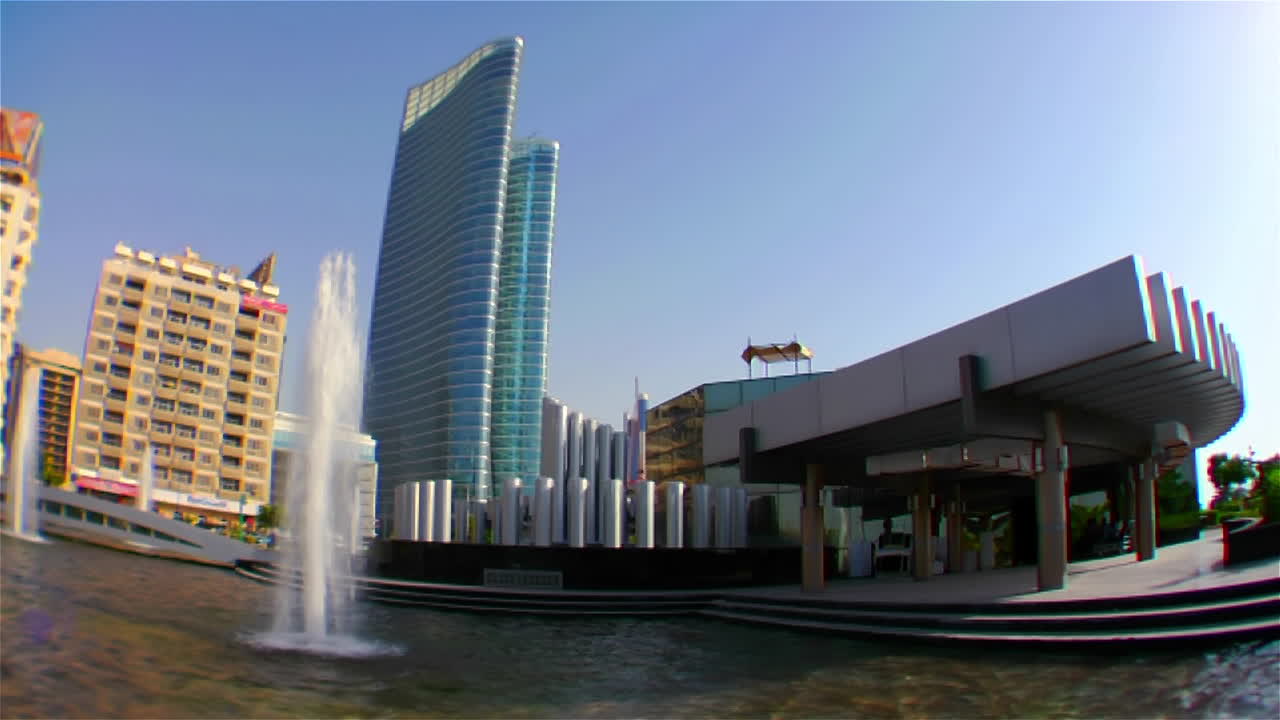 High rises accent the beautiful skyline of Abu Dhabi in the United Arab Emirates