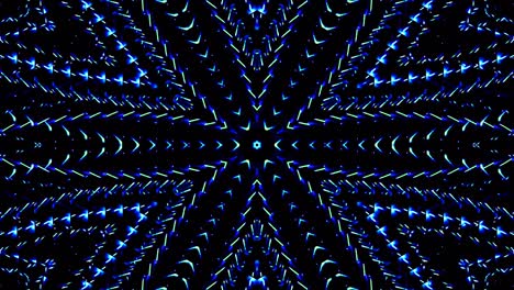 las líneas brillantes brillantes establecen un movimiento de onda azul, colorido, sobre un fondo negro