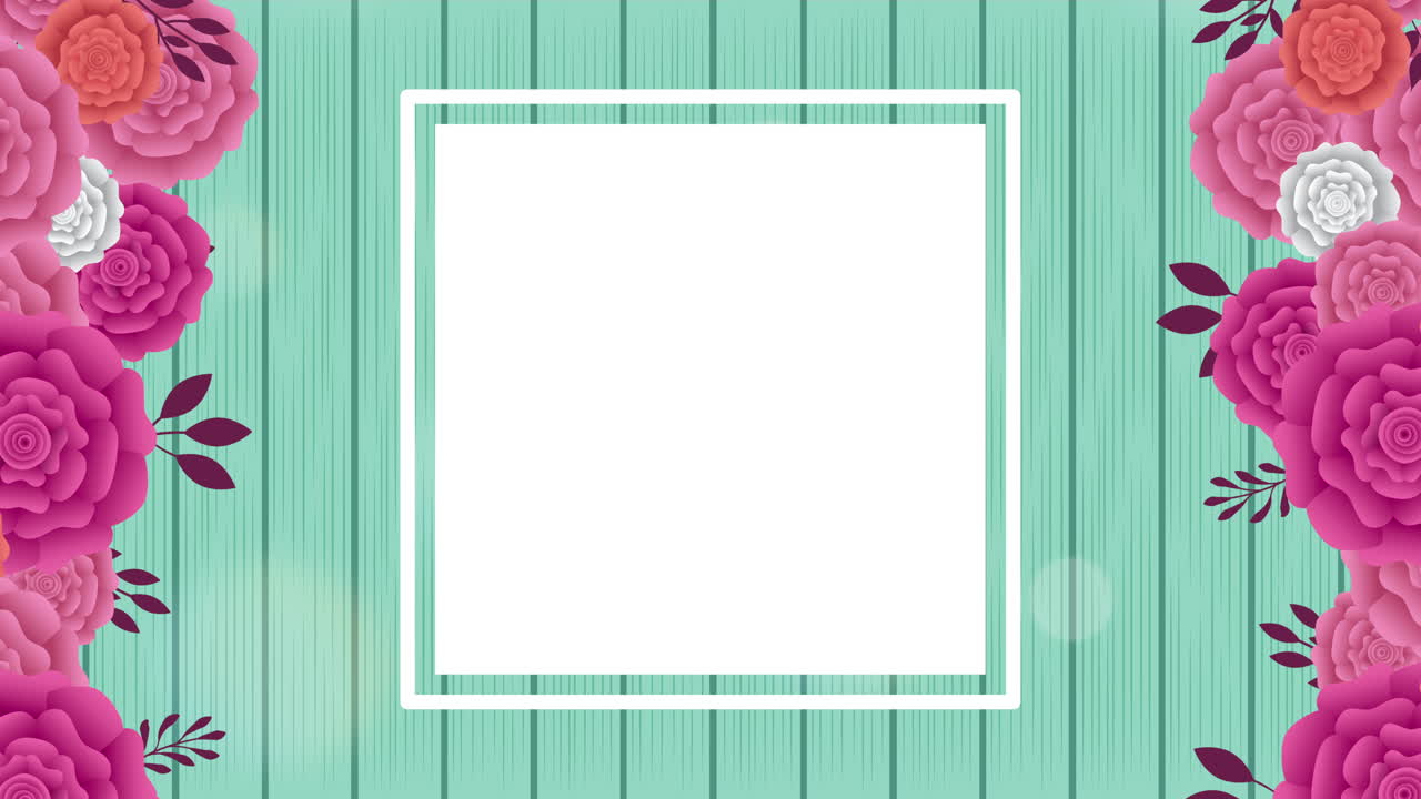 아름다운 장미 정원과 함께 사각형 프레임