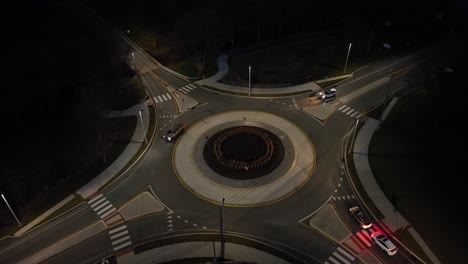 aerial orbit around new traffic circle in america