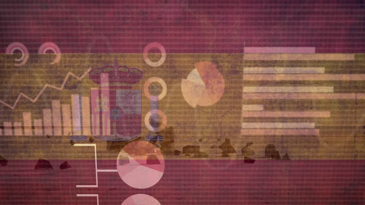 animación de estadísticas y procesamiento de datos sobre el pabellón de españa