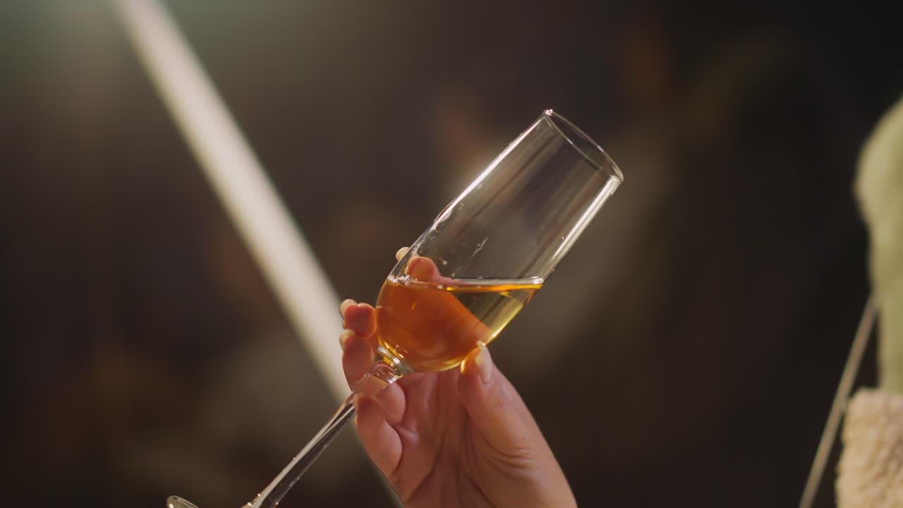 젊은 여자의 부드러운 손은 공중에 상상의 원을 그리며 깊은 상 속에 빠져있다. 잔 안의 음료는 우울한 여자의 깊은 생각을 동반한다.