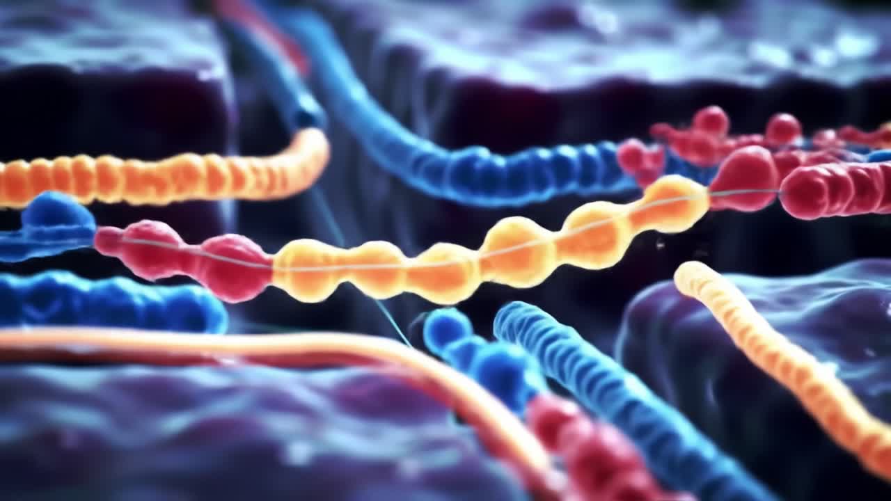A Close-Up View of Intricate Molecular Structures Interacting and Bonding, Displaying the Complexity of Biological Systems and Their Functions