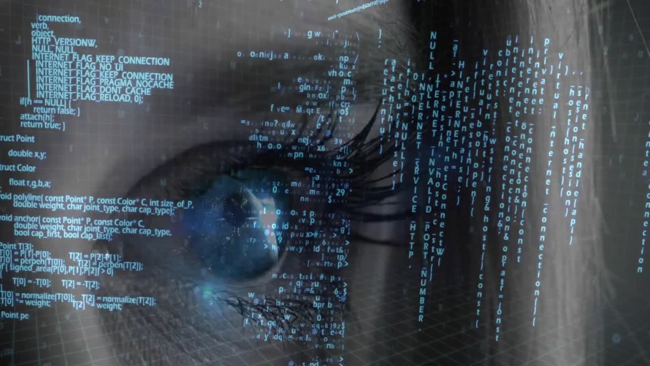 apertura e messa a fuoco dell'occhio femminile