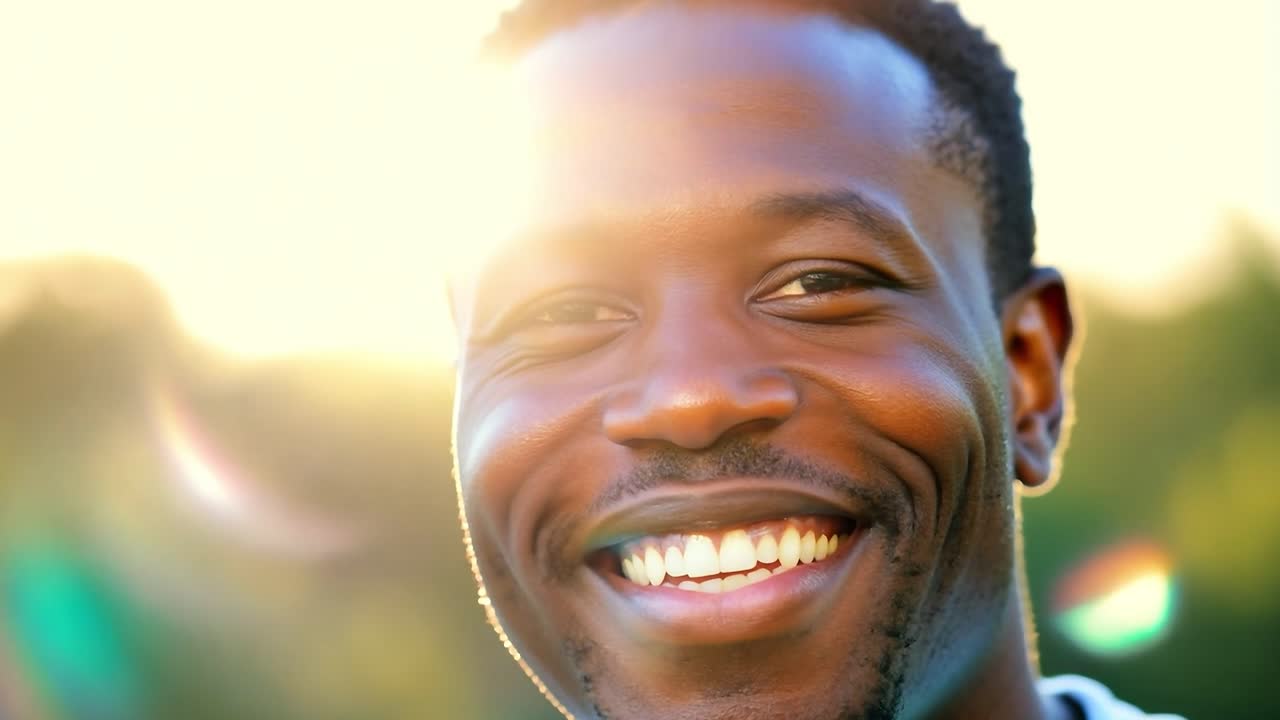 A smiling African American man looking at the camera