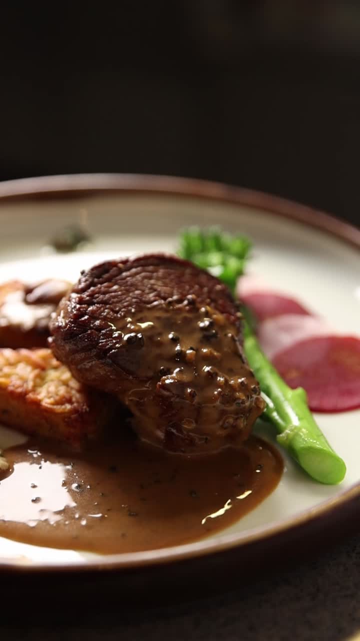 Steak with Sauce and Vegetables