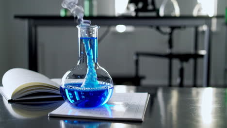 chemical reaction in a laboratory