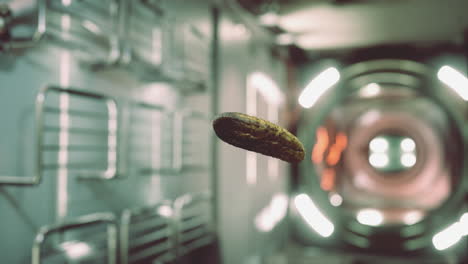 marinated pickled cucumber floating in internation space station