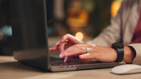 typing on a laptop