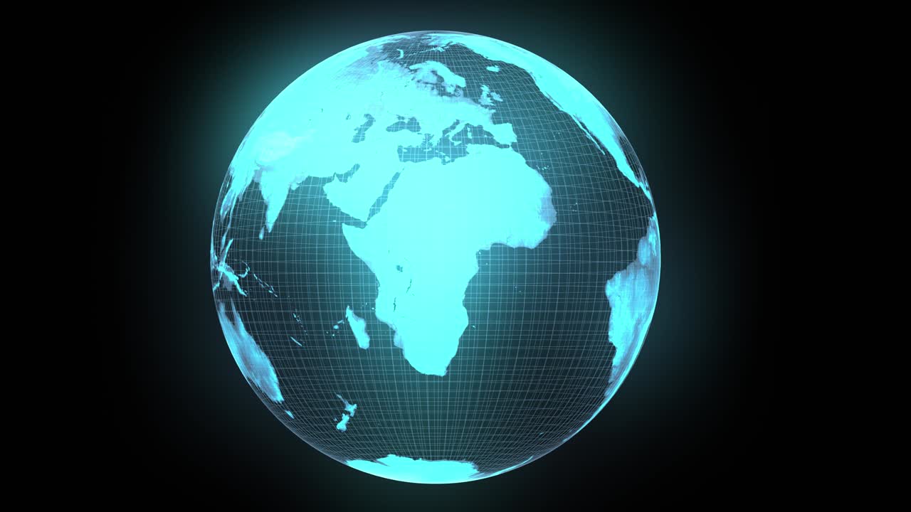 우주에서 온 세계의 네온 홀로그램 글로브 - 원활한 비디오 애니메이션