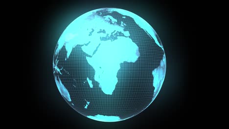 globo holográfico de neón del mundo desde el espacio - animación de video sin costuras