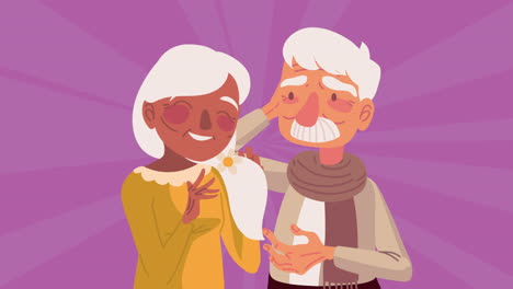 una pareja feliz de mayores.