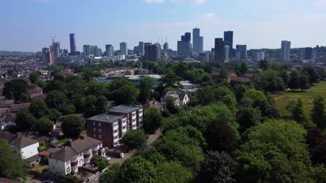 aerial view duppas hill road and park in croydon city in south london