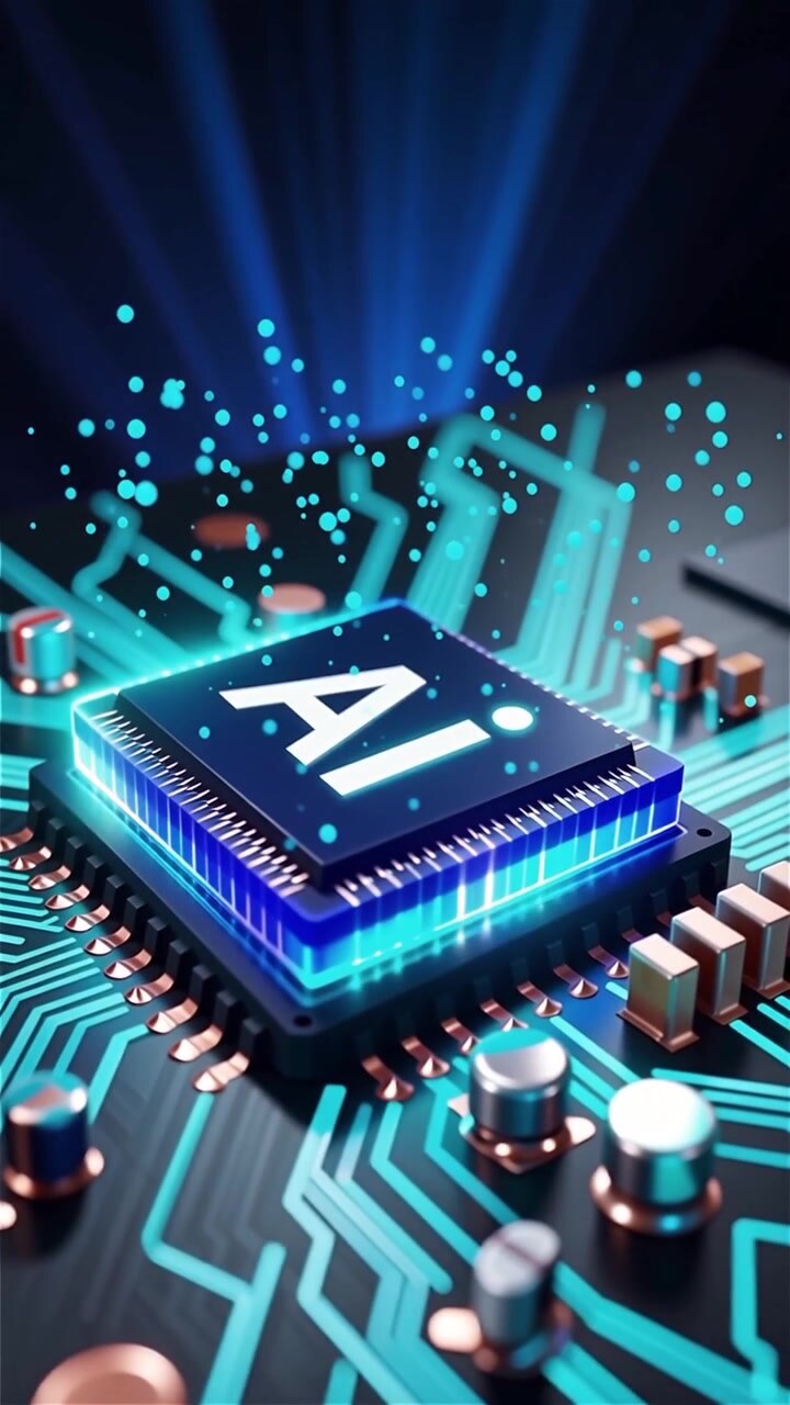 Futuristisk AI-chip bundkort teknologi baggrund