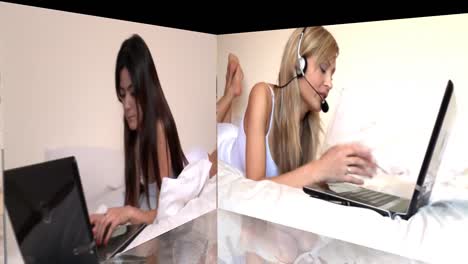 Stock-animation-showing-jolly-women-using-a-laptop