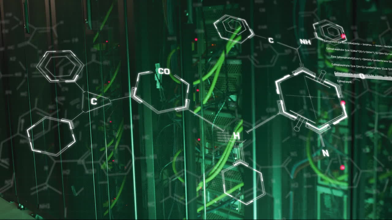анимация цифровой обработки данных через компьютерные серверы