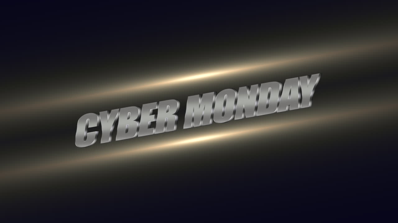 lunes cibernético con confeti en degradado negro