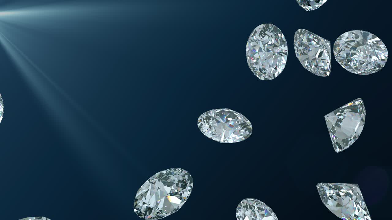 검은색 배경에 떨어지는 다이아몬드 알파 매트와 함께 완벽한 루프